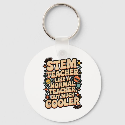 Stem Teacher Definition Funny Science Math Tech Te キーホルダー (正面)