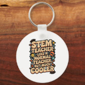 Stem Teacher Definition Funny Science Math Tech Te キーホルダー (正面)