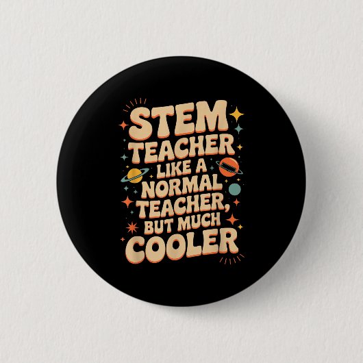 Stem Teacher Definition Funny Science Math Tech Te 缶バッジ (正面)