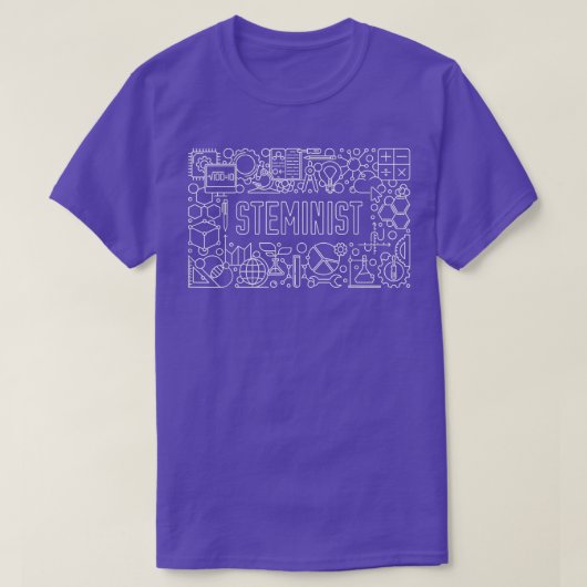 STEMINIST – 科学、技術、エンジニアリング、または Tシャツ (デザイン正面)