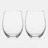Stemless wine glass set, Modern personalized ステムなしワイングラス (左)