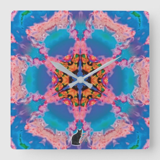 Stemma Kaleidoscope スクエア壁時計 (正面)