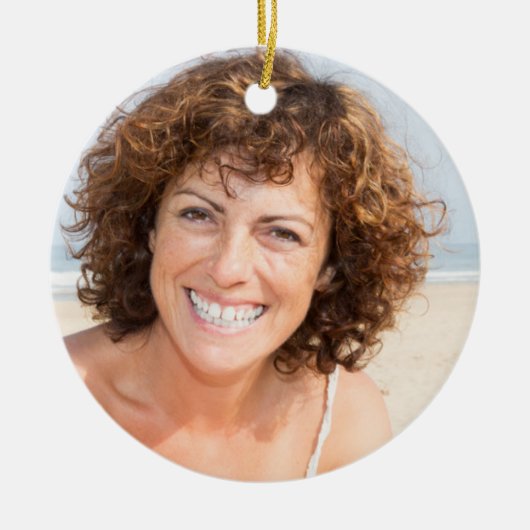 Stemom Stepmum定義フォトクリスマス セラミックオーナメント (正面)