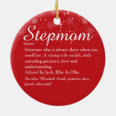 Stemom Stepmum定義フォトクリスマス セラミックオーナメント (裏面)