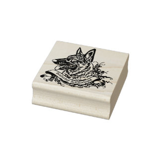 Stempel ANNO1900 Deutscher Schäferhund (grau) ラバースタンプ