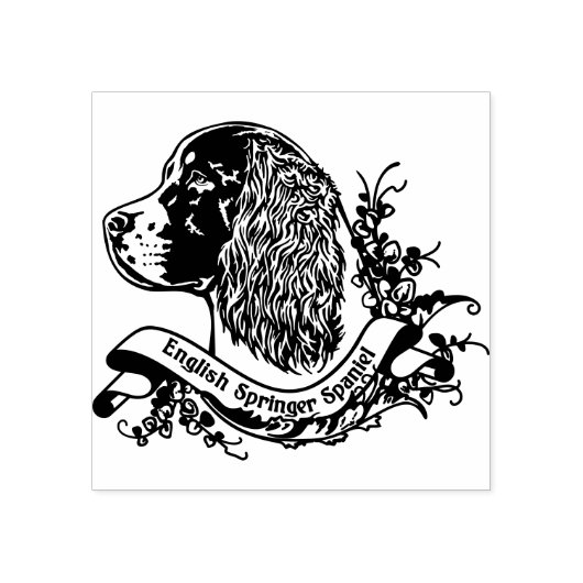 Stempel ANNO1900 mit englisch Springer Spaniel ラバースタンプ (インプリント)