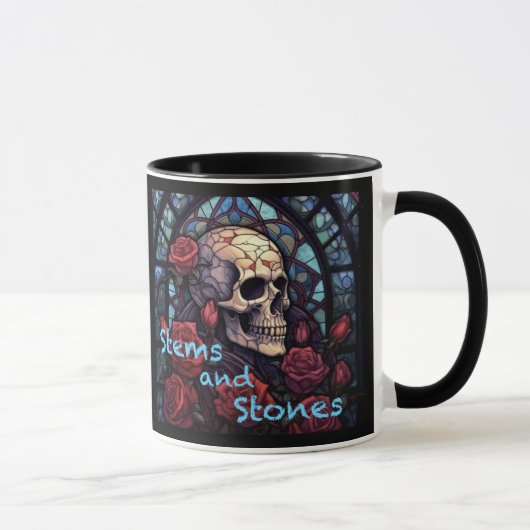 Stems and Stones Skull and Roses Coffee Mug マグカップ (右)