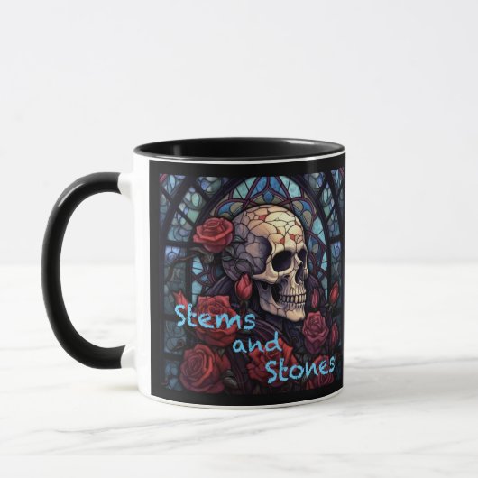 Stems and Stones Skull and Roses Coffee Mug マグカップ (左)