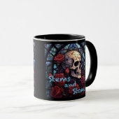 Stems and Stones Skull and Roses Coffee Mug マグカップ (正面右)