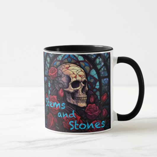 Stems and Stones Skull and Roses Coffee Mug マグカップ (右)