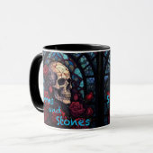 Stems and Stones Skull and Roses Coffee Mug マグカップ (正面左)