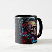 Stems and Stones Skull and Roses Coffee Mug マグカップ (正面右)