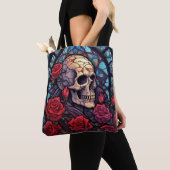 Stems and Stones Skull and Roses Tote Bag トートバッグ (クローズアップ)