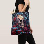 Stems and Stones Skull and Roses Tote Bag トートバッグ (クローズアップ)
