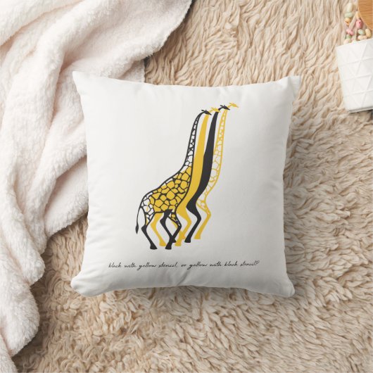 stencil Giraffes クッション (ブランケット)