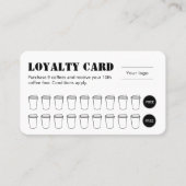 Stencil Typography Coffee Loyalty Card ロイヤリティカード (正面)