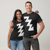 Stenciledジグザグ形-白 Tシャツ (ユニセックス)