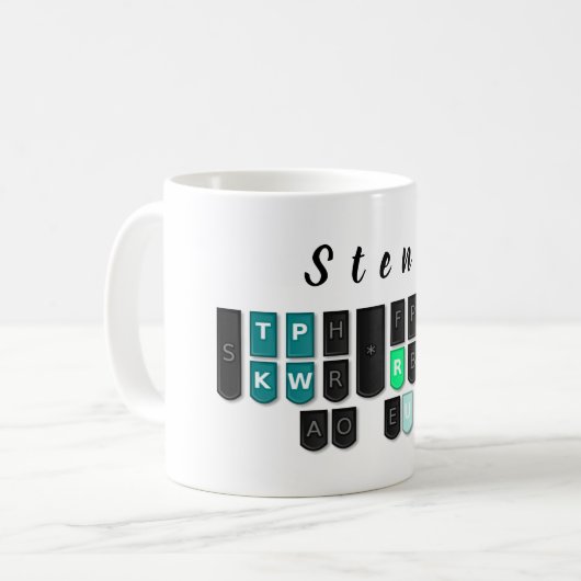 Stenoのキーボードのマグ コーヒーマグカップ (正面左)