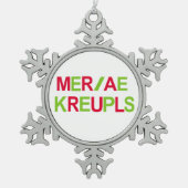 Steno裁判所の報告のクリスマスの休日 スノーフレークピューターオーナメント (正面)