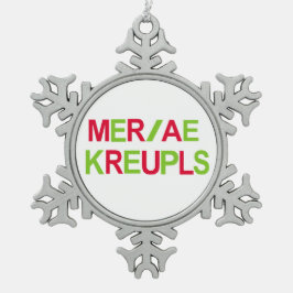 Steno裁判所の報告のクリスマスの休日 スノーフレークピューターオーナメント