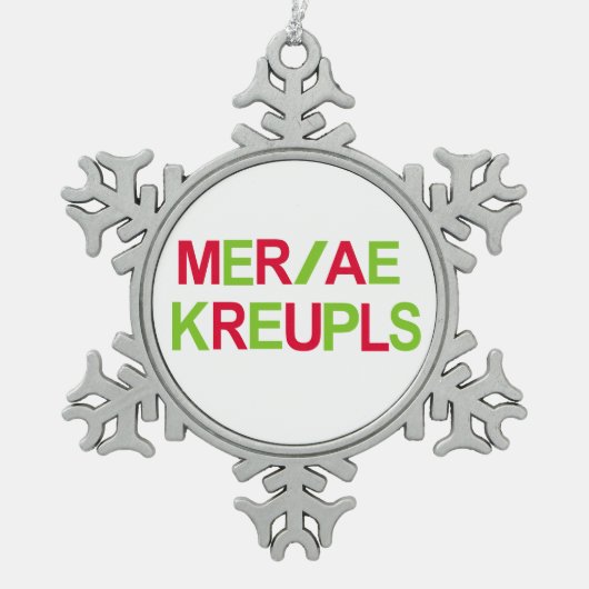 Steno裁判所の報告のクリスマスの休日 スノーフレークピューターオーナメント (正面)