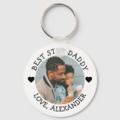 Step最高のダディの写真パーソナライズされた キーホルダー (正面)