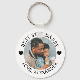 Step最高のダディの写真パーソナライズされた キーホルダー