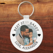 Step最高のダディの写真パーソナライズされた キーホルダー (裏面)
