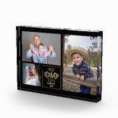 Step最高のパパEver 3フォトコラージュ黒と金ゴールド フォトブロック (右)