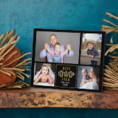 Step最高のパパEver 4フォトコラージュブラックと金ゴールド フォトプラーク (側面)