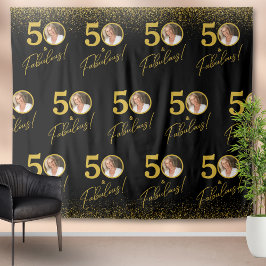 Step and Repeat Fabulous Birthday Photo Backdrop  タペストリー