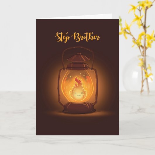 Step Brother 考え's of You at Camp with Lantern カード (黄色い花)
