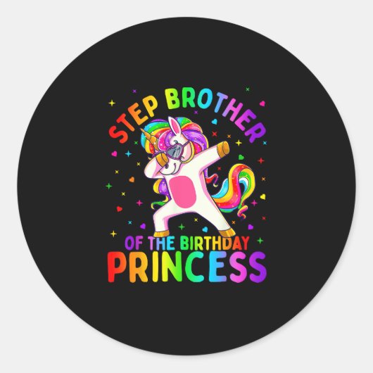 Step Brother of the Birthday Princess Girl Dabbing ラウンドシール (正面)