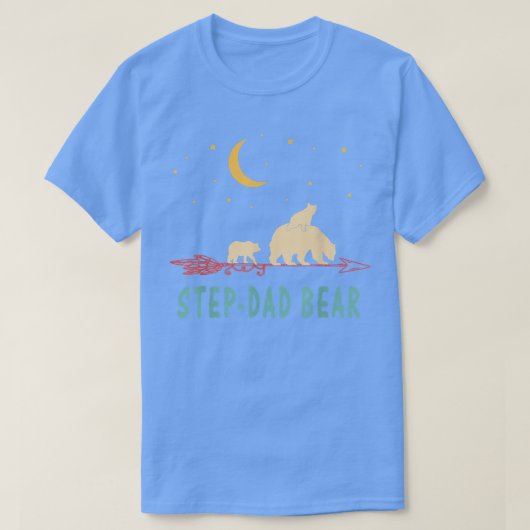 Step Dad Bear with 2 Cubs Shirt Twice Blessed Step Tシャツ (デザイン正面)