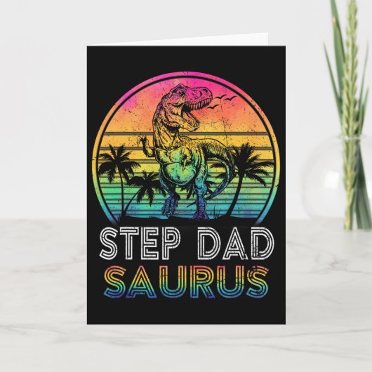 Step Dadsaurus Dinosaur Step Dad Saurus Family Mat カード (正面)