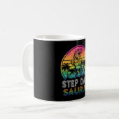 Step Dadsaurus Dinosaur Step Dad Saurus Family Mat コーヒーマグカップ (正面左)