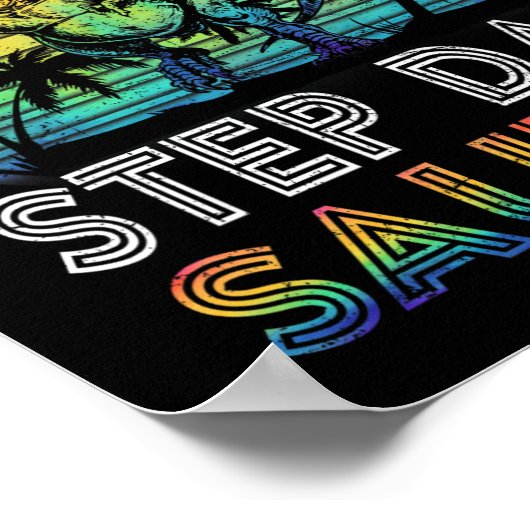 Step Dadsaurus Dinosaur Step Dad Saurus Family Mat ポスター (角)