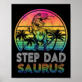 Step Dadsaurus Dinosaur Step Dad Saurus Family Mat ポスター (正面)