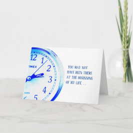 Step-Father's Day Card - Blue Clock サンキューカード