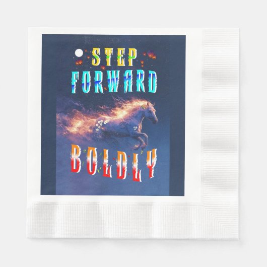Step Forward Boldly 縁ありランチョンナプキン (正面)