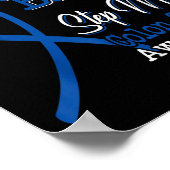 Step Mom Colon Cancer Aware用リボンI衣服ブルー ポスター (角)