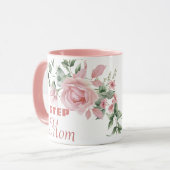 Step Mom Year Established Custom Pink Roses  マグカップ (正面左)