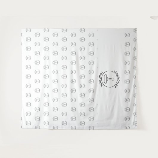 Step Repeat会社モダンロゴ白企業の色 タペストリー (正面(横))