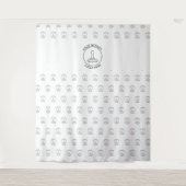 Step Repeat会社モダンロゴ白企業の色 タペストリー (正面)