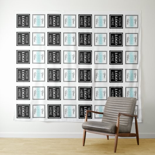  Step & Repeat Business Backdrop Two Logo Banner タペストリー (インサイチュ(横))