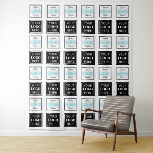  Step & Repeat Business Backdrop Two Logo Banner タペストリー (インサイチュ)