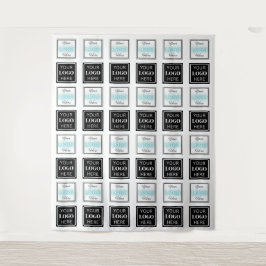 Step & Repeat Business Backdrop Two Logo Banner タペストリー