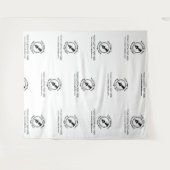 Step & Repeat White Companyロゴイベント公証人 タペストリー (正面(横))