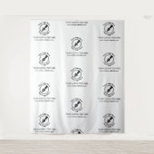 Step & Repeat White Companyロゴイベント公証人 タペストリー (正面)