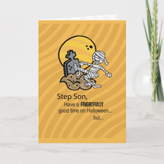 Step Son、恐ろしいママのハロウィーン カード (正面)